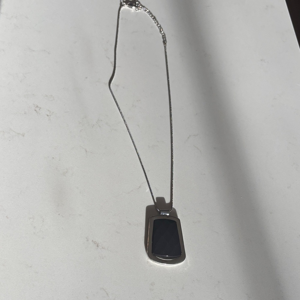 Silver and Black Pendant Necklace